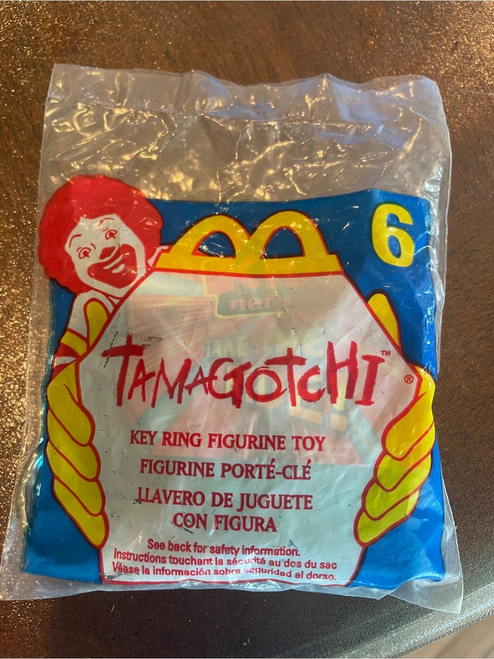 Vintage 1998 Tamagotchi Happy Meal Key Ring Figurine Toy #6/9 Blue Sealed